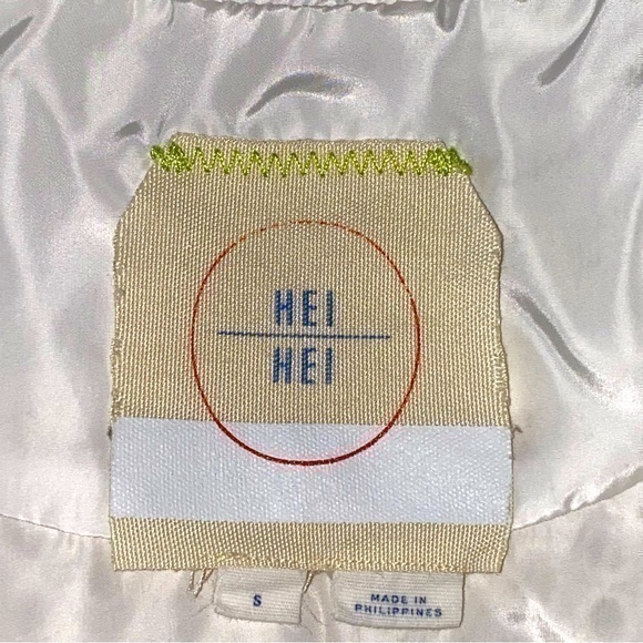 Anthropologie Hei Hei Women Size S Ivory Cream Eyelet Swing Windbreaker Jacket - Picture 8 of 9